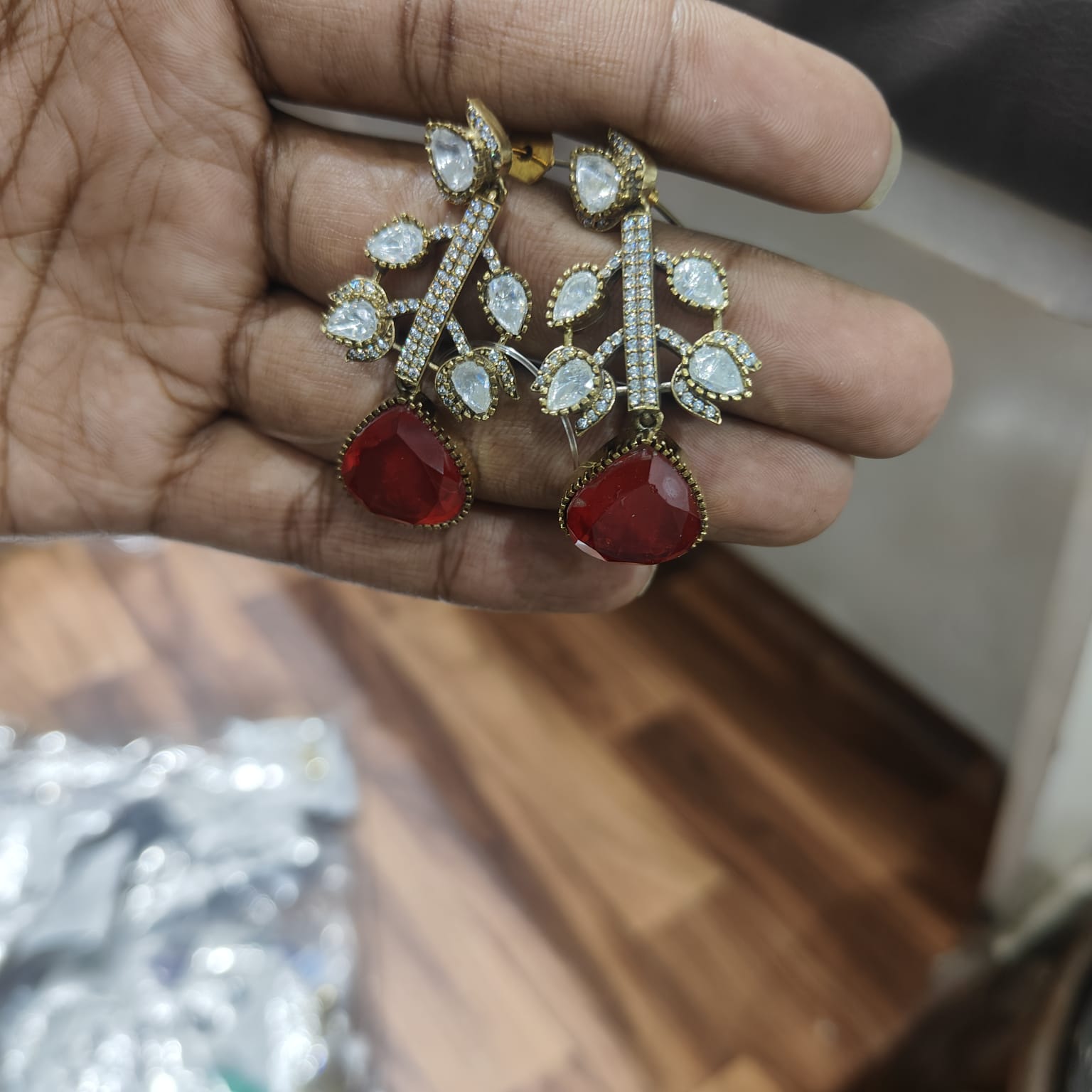 Ruby Bloom AD Drop Earrings