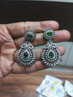 Emerald Sunburst Chandelier Drop Earrings