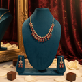 Ruby & AD Floral Fringe Necklace & Earring Set