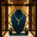 Floral Cascade AD Diamond Necklace & Earring Set