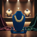 Gold Wave AD Choker Necklace & Earring Set