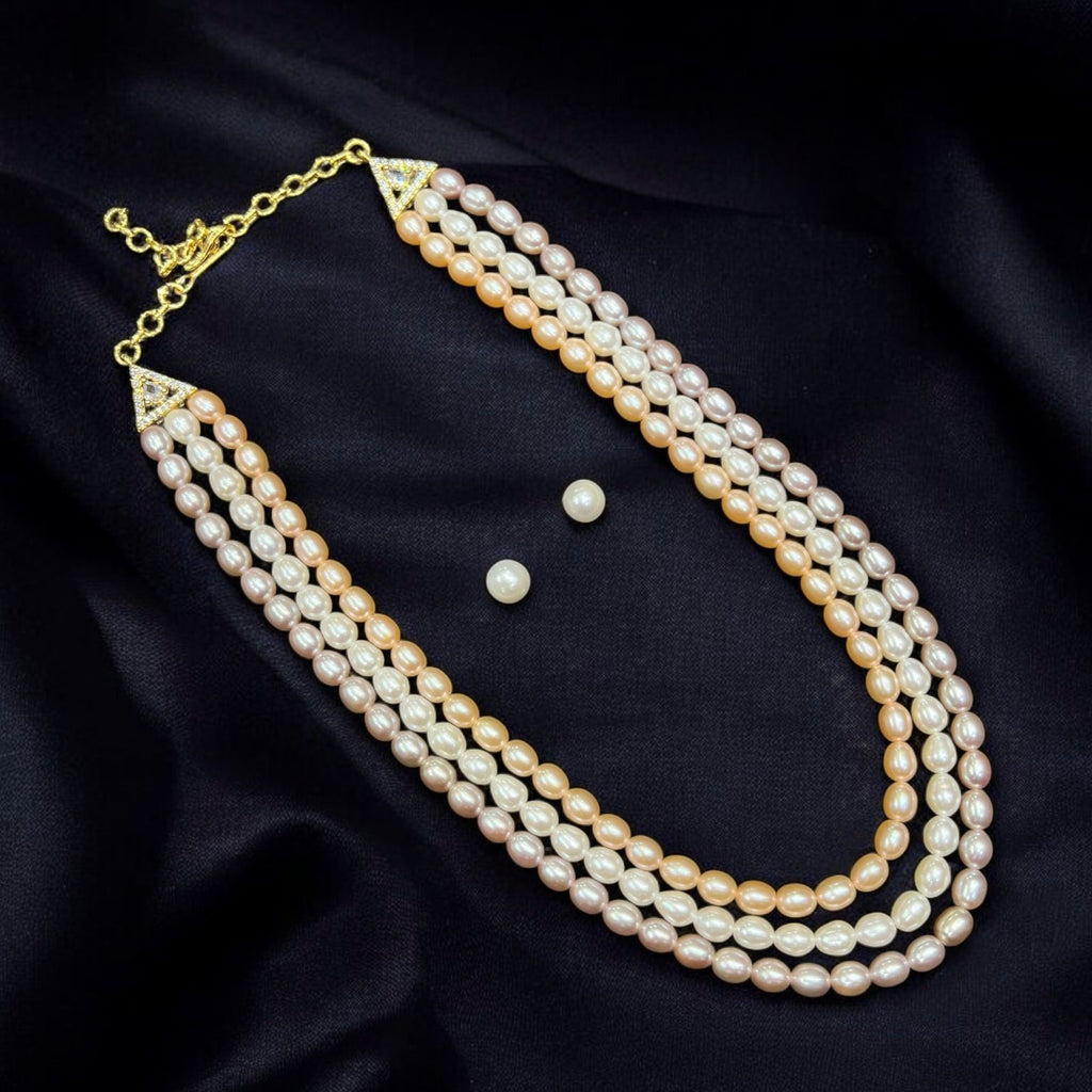 Royal Pearl Choker Set with Crystal Floral Motifs – Necklace & Earrings