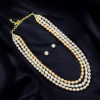Royal Pearl Choker Set with Crystal Floral Motifs – Necklace & Earrings
