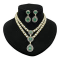 Luxury Pearl & Crystal Drop Necklace Set with Matching Earrings