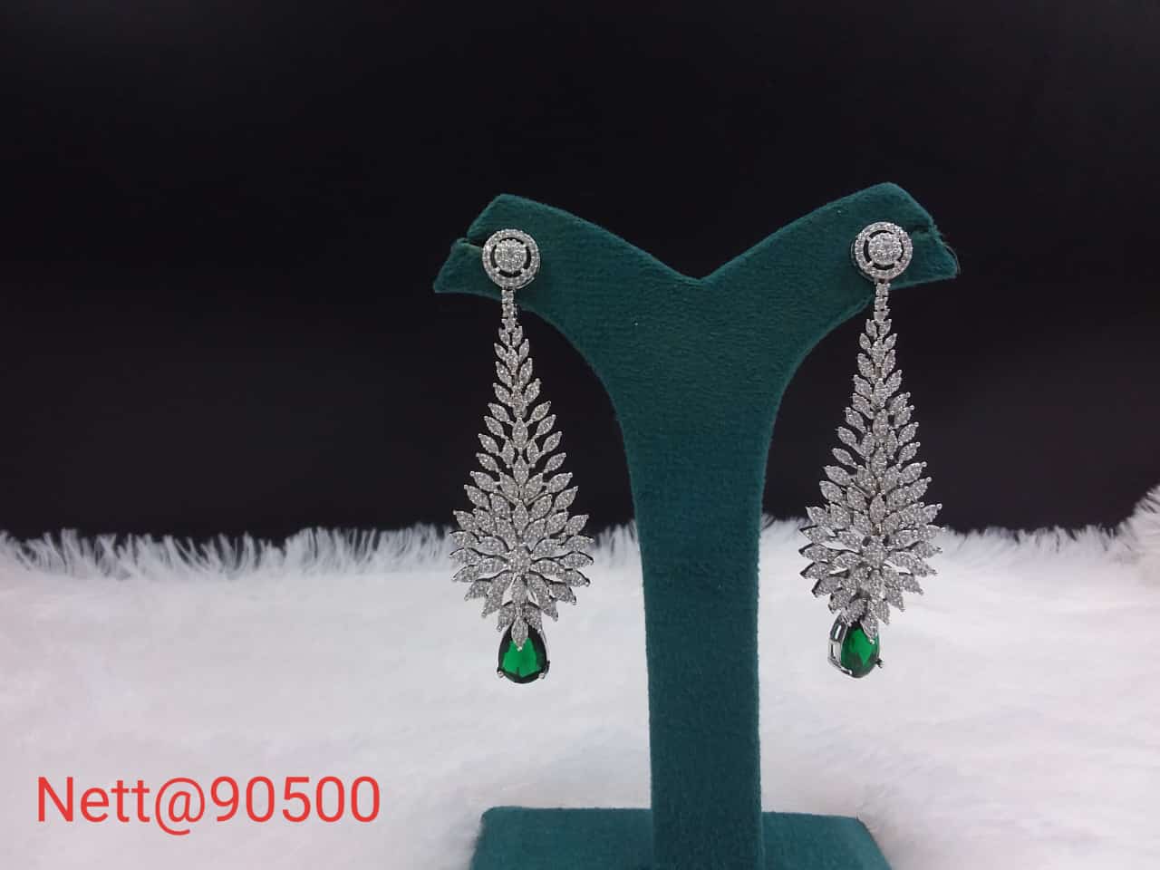 Luxury Diamond Leaf Drop Earrings