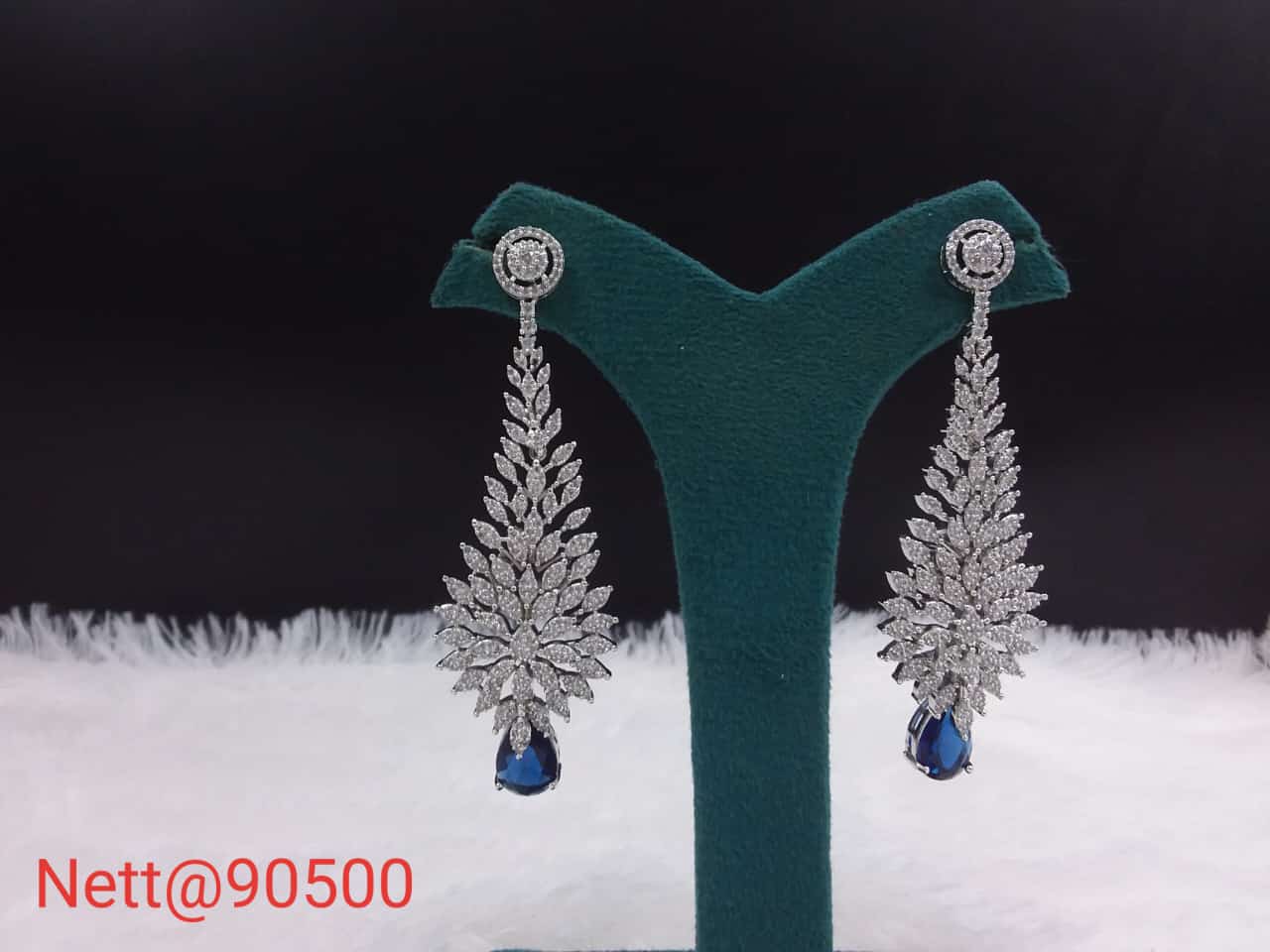 Luxury Diamond Leaf Drop Earrings