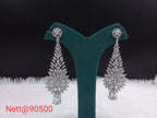 Luxury Diamond Leaf Drop Earrings
