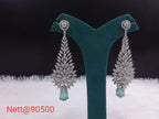 Luxury Diamond Leaf Drop Earrings