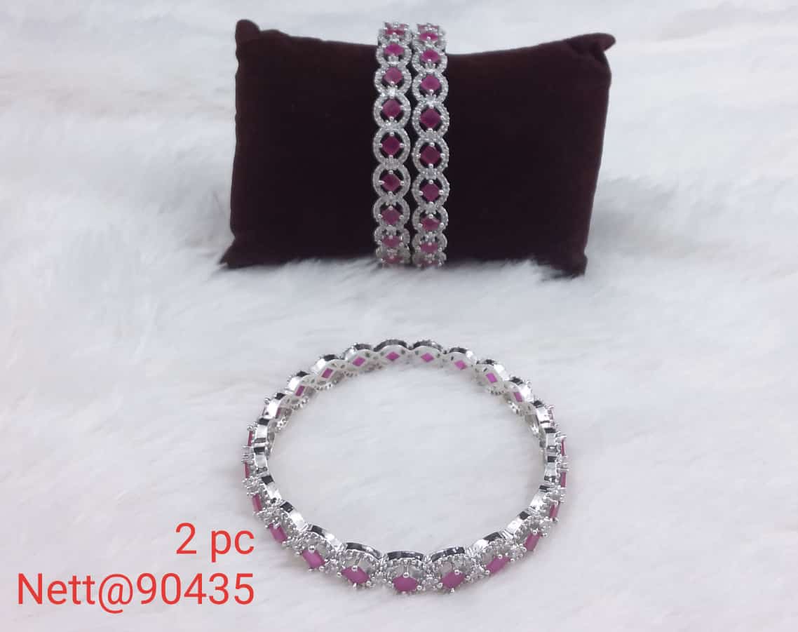 AD Bangles Set - 2 Pieces - Nett@90435 (Multiple Colors)