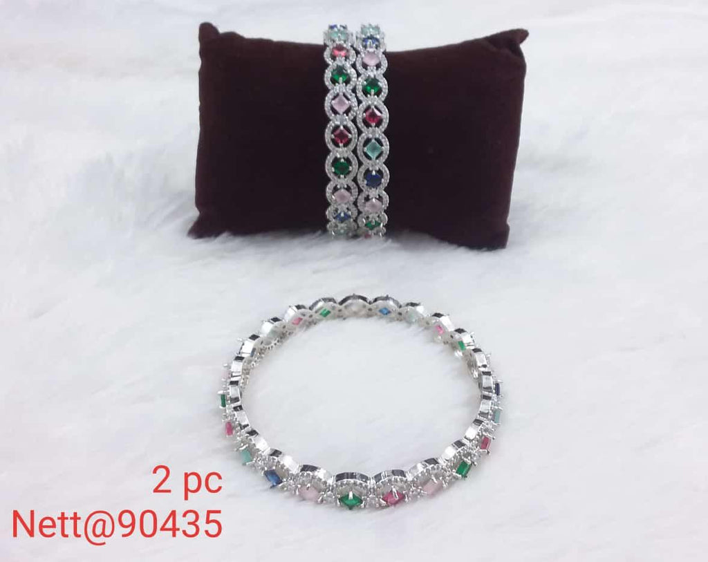 AD Bangles Set - 2 Pieces - Nett@90435 (Multiple Colors)