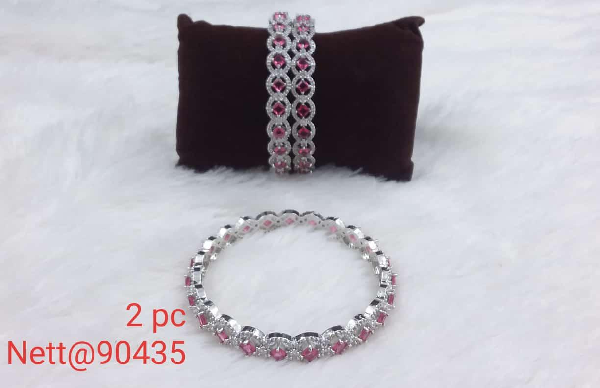 AD Bangles Set - 2 Pieces - Nett@90435 (Multiple Colors)
