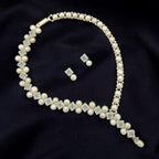Pearl and Crystal Jewelry Set with Earrings