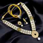 Pearl and Gemstone Adjustable Dori Necklace Set