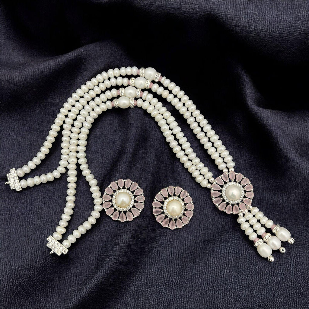 Pearl and Gemstone Sunburst Jewelry Set