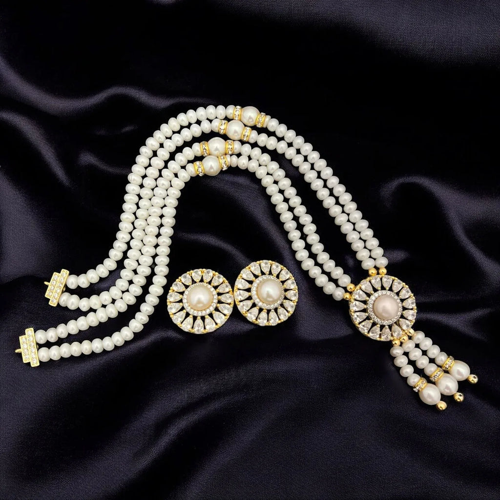 Pearl and Gemstone Sunburst Jewelry Set