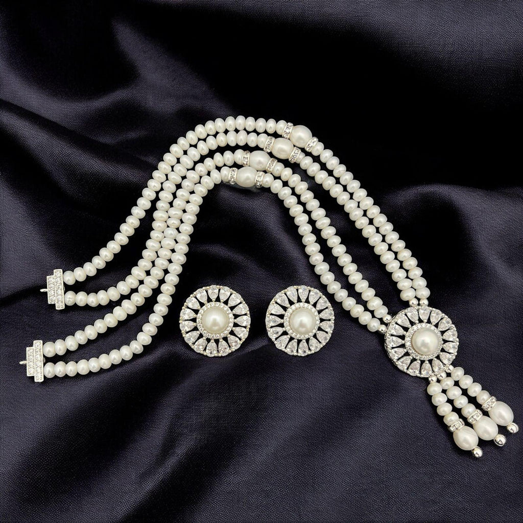 Pearl and Gemstone Sunburst Jewelry Set