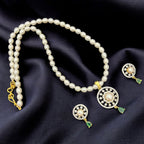 Pearl and Crystal Flower Pendant Jewelry Set