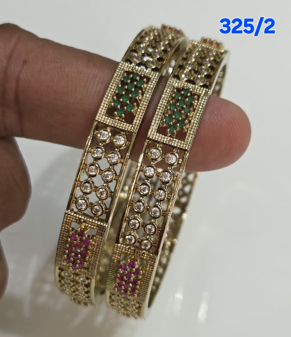 AD Bangles Set - 2 Pieces - 325/2 (Multiple Colors)