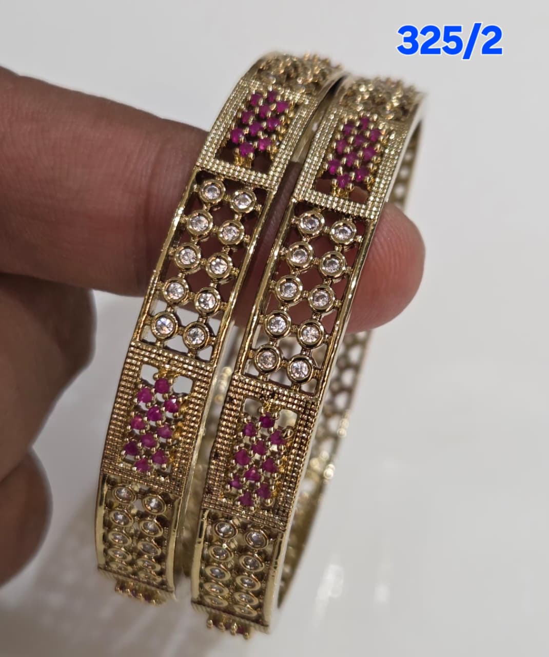 AD Bangles Set - 2 Pieces - 325/2 (Multiple Colors)