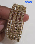 Golden AD Bangles Set - 4 Pieces - 380/4