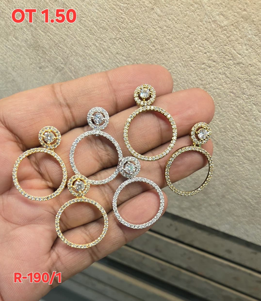 Diamond Circle Hoop Earrings with Solitaire Stud