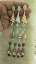 American Diamond Jhumka Drop Earrings