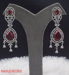 Diamond Chandelier Earrings with Gemstone Drops