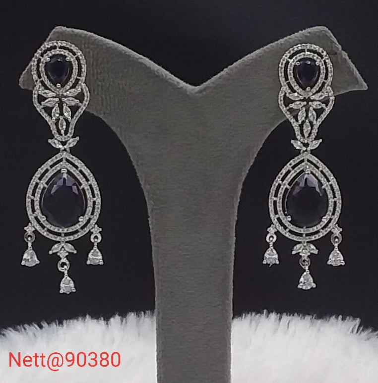 Diamond Chandelier Earrings with Gemstone Drops