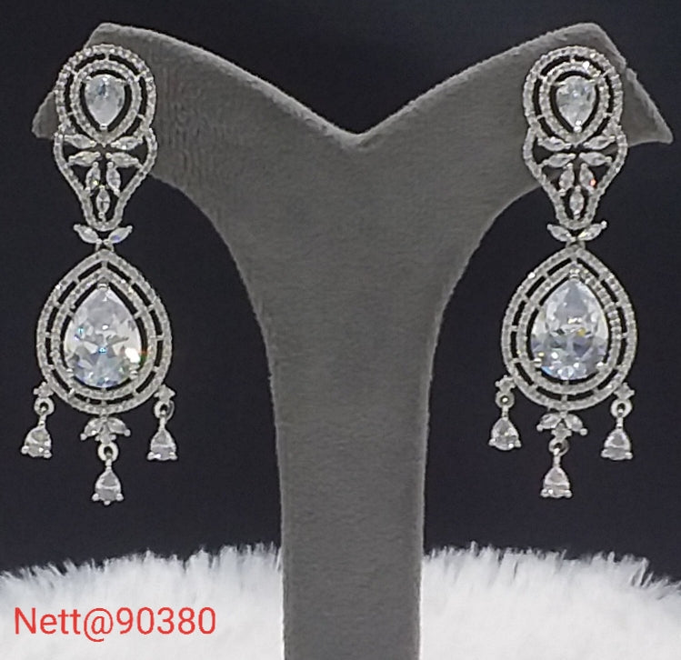 Diamond Chandelier Earrings with Gemstone Drops