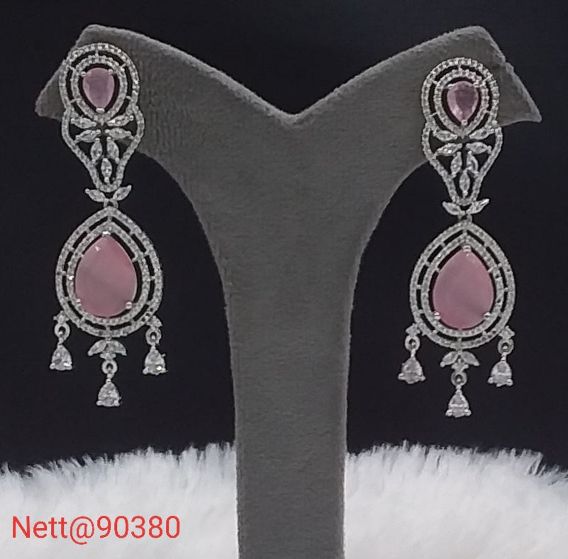 Diamond Chandelier Earrings with Gemstone Drops