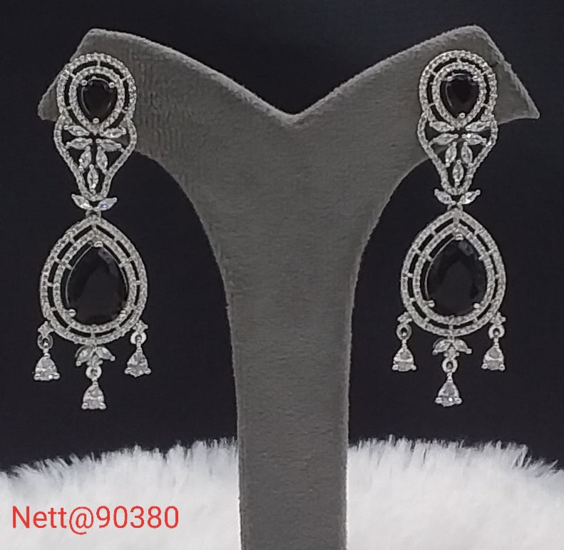Diamond Chandelier Earrings with Gemstone Drops