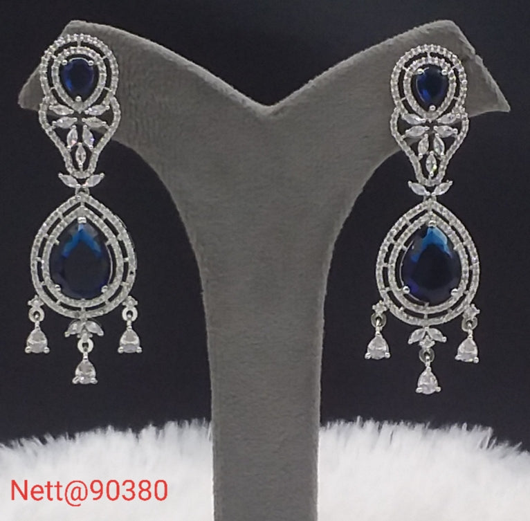 Diamond Chandelier Earrings with Gemstone Drops