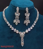 AD Stone Necklace Set with Earrings - Nett@90630