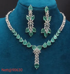 AD Stone Necklace Set with Earrings - Nett@90630