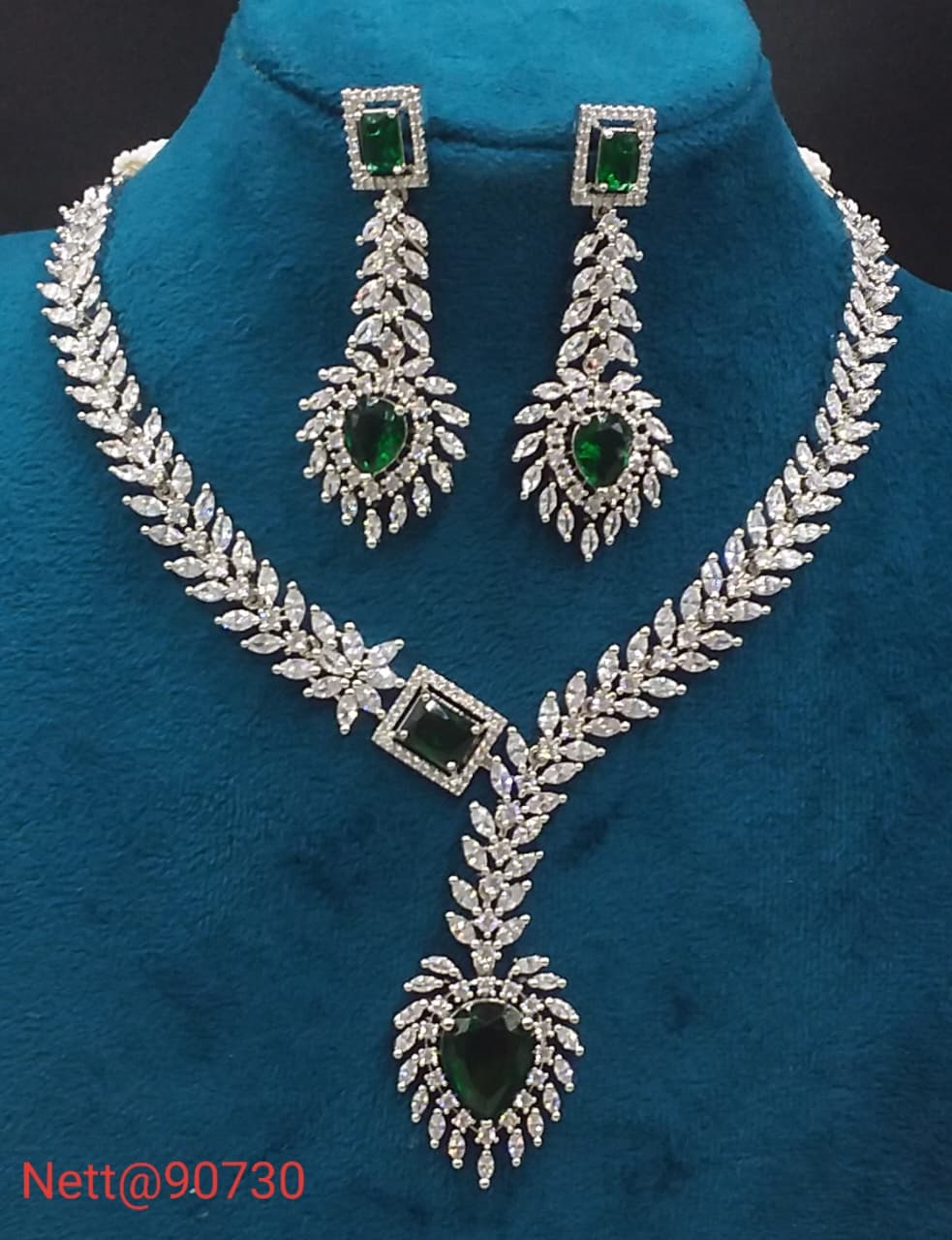 AD Necklace Set with Earrings - Nett@90730 (Multiple Colors)