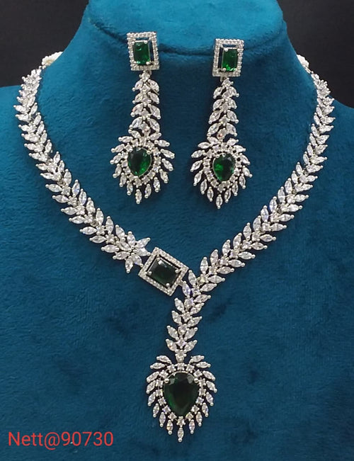 AD Necklace Set with Earrings - Nett@90730 (Multiple Colors)