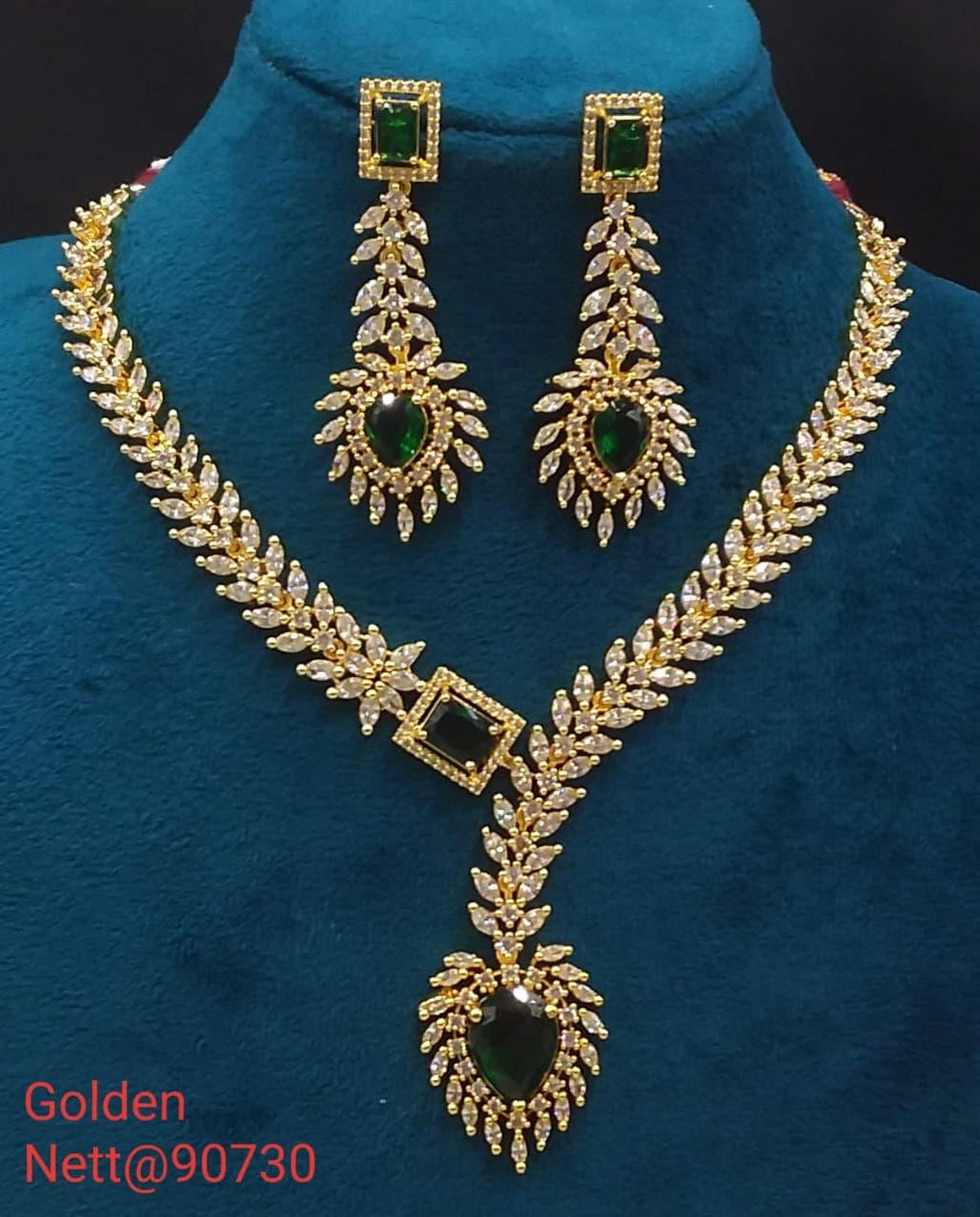 AD Necklace Set with Earrings - Nett@90730 (Multiple Colors)