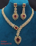 AD Necklace Set with Earrings - Nett@90730 (Multiple Colors)