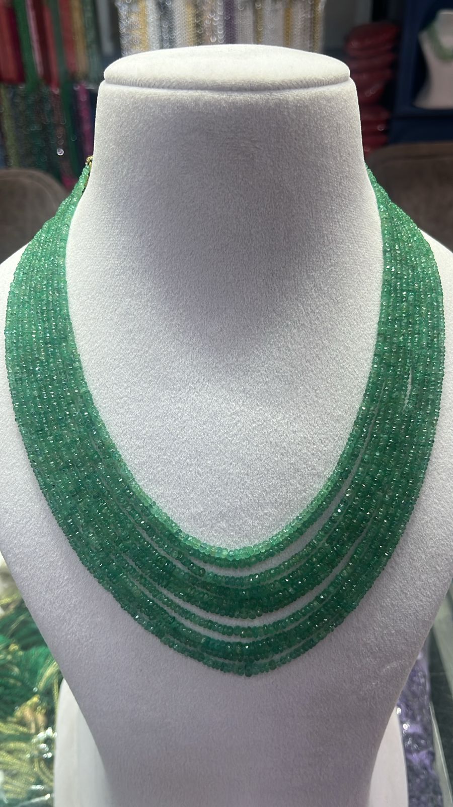 Green Emerald Beaded Necklace