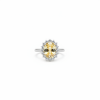 Citrine Halo Cluster Ring Studio