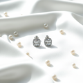 Cushion CZ Halo Earrings - Lifestyle Style