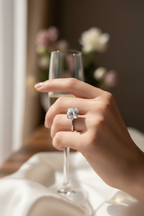 Diamond White CZ Cushion Ring Lifestyle
