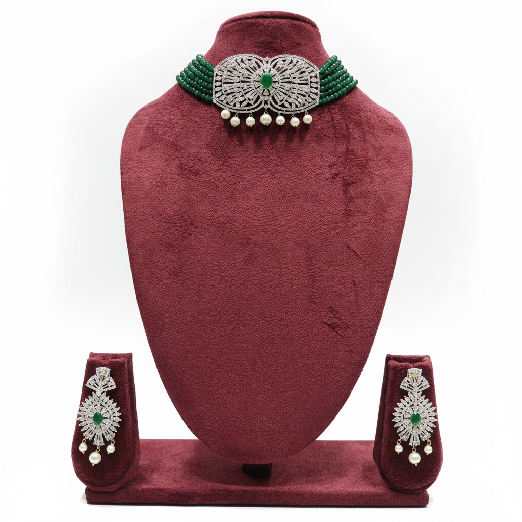 Emerald Butterfly Choker Studio Shot