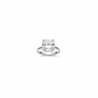 92.5 Sterling Silver Diamond White CZ Cushion Ring studio product shot