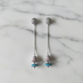 Silver CZ Jhumka Earrings – luxury flat lay on marble
