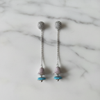 Silver CZ Jhumka Earrings – luxury flat lay on marble