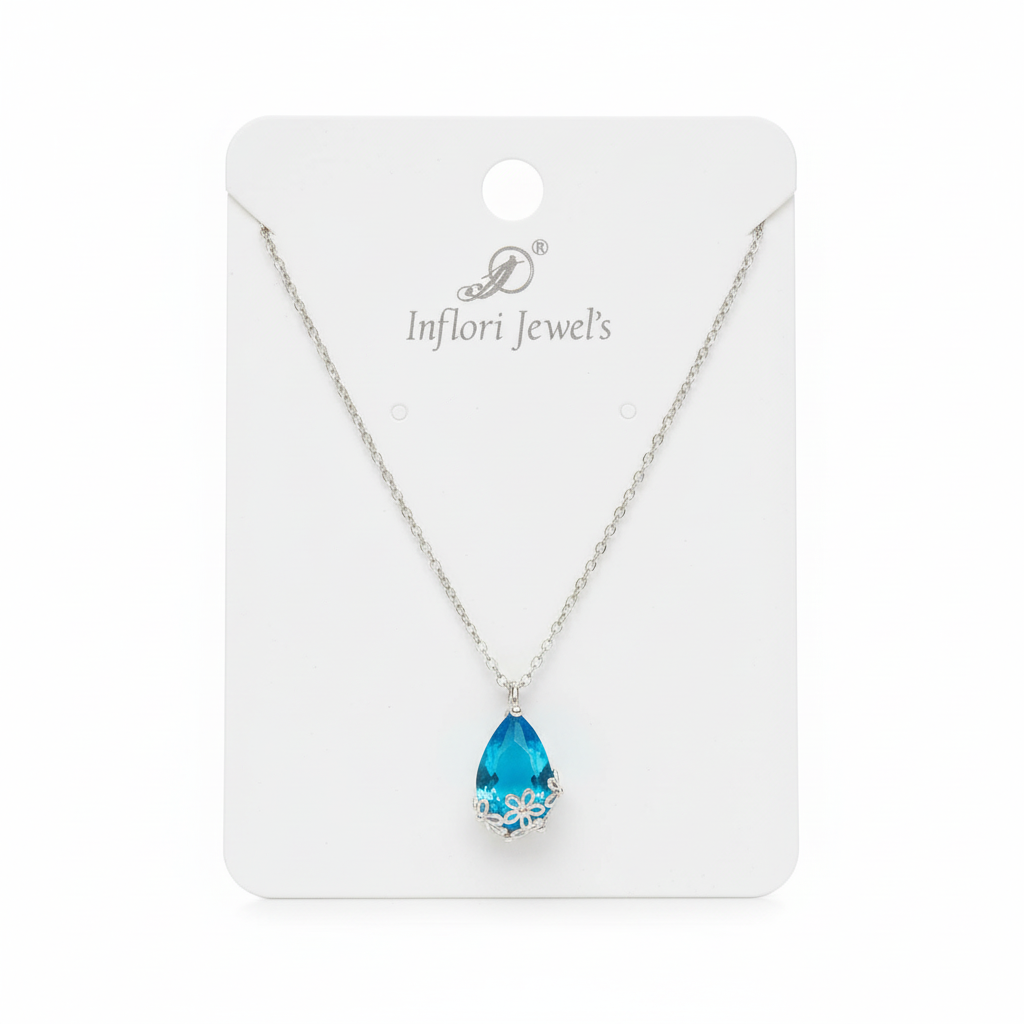 Studio product shot – Azure Teardrop Pendant Necklace