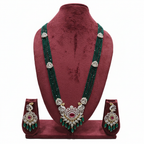 Emerald Peacock Long Necklace Set - Studio Editorial