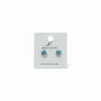 92.5 Sterling Silver Aquamarine Stud Earrings studio product shot