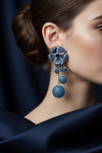Sapphire Bloom Crystal Drop Earrings - lifestyle editorial